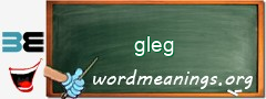 WordMeaning blackboard for gleg